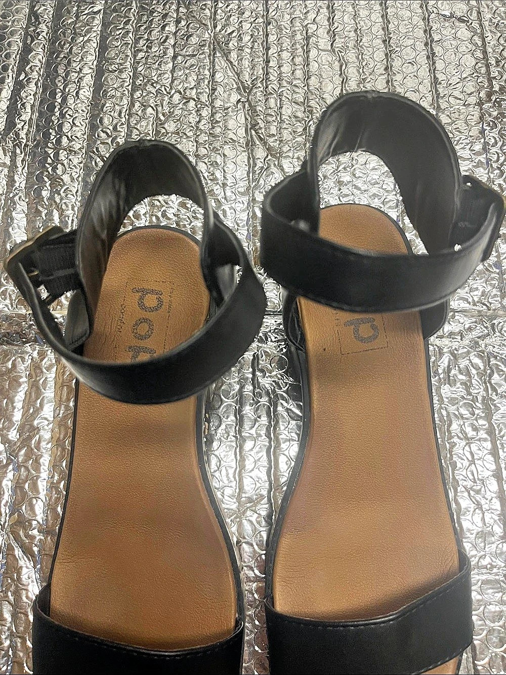 Pop  Road Trip Black Platform Sandals - Picture 3 of 12